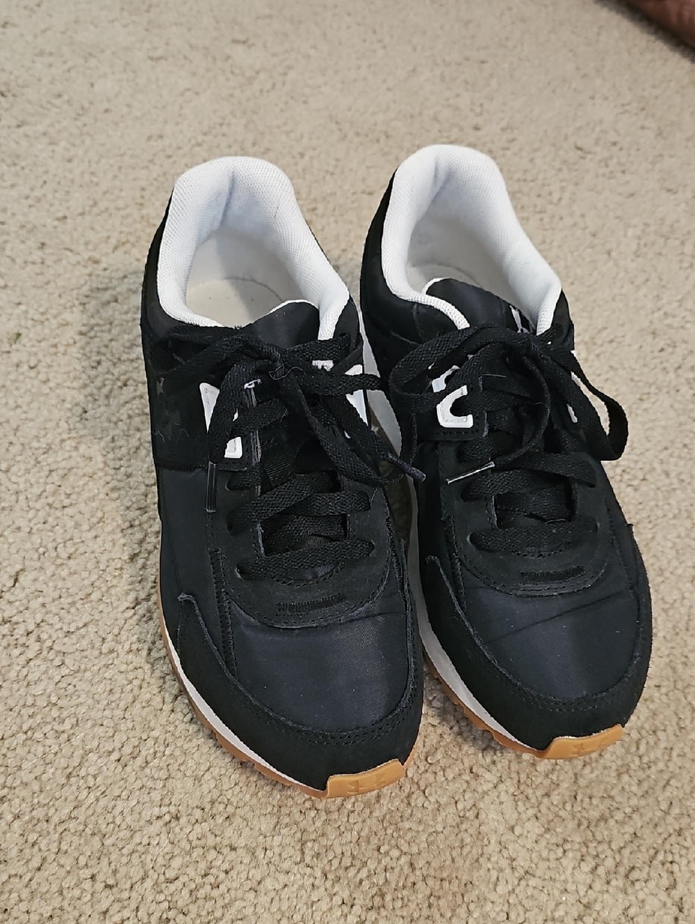 Under Armour Black and White Womens Athletic Sneakers